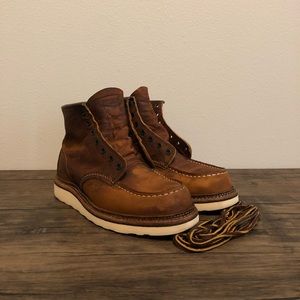 Red Wing CLASSIC MOC MEN'S 6-INCH BOOT IN COPPER ROUGH & TOUGH LEATHER Used 7.5